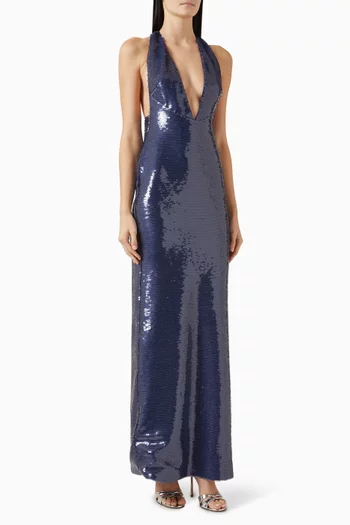 فستان أولمبيا مطرز بالترتر