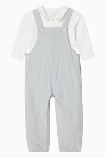 Buttoned Dungarees in Cotton