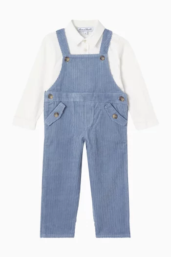 Sleeveless Dungarees in Cotton