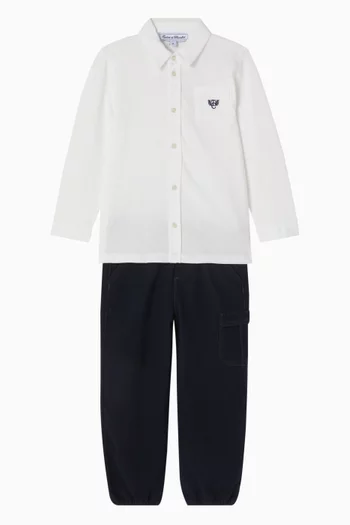 Monogram Button-down Shirt in Cotton