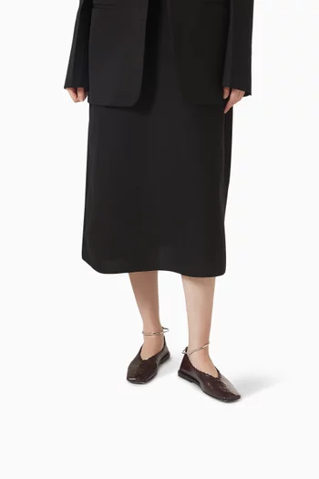 Ring Ballet Flats in Leather