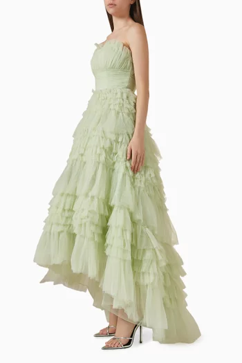 Strapless Maxi Dress in Tulle