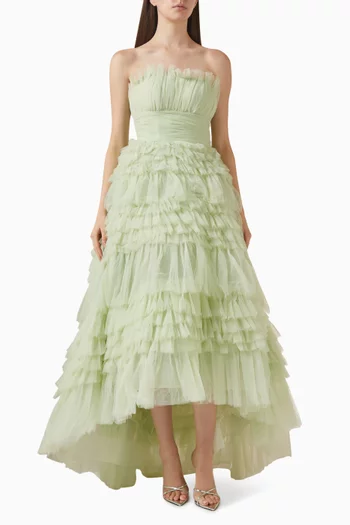 Strapless Maxi Dress in Tulle