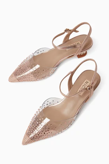 Zelmira 30 Crystal-embellished Pumps in Leather & Plexi