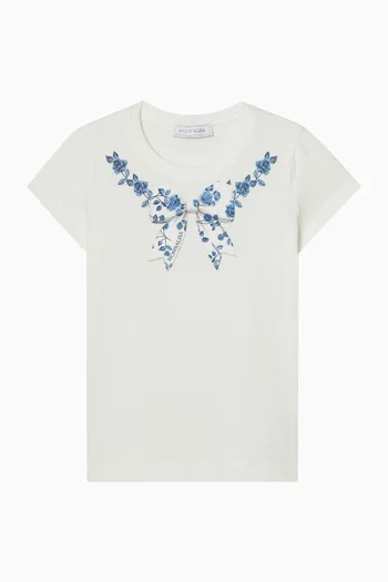 Bow-print T-shirt in Cotton