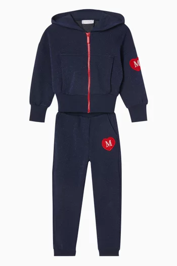 Heart Logo Tracksuit Set in Cotton-lurex