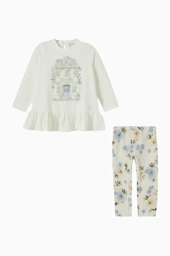 Floral-print Top & Leggings Set