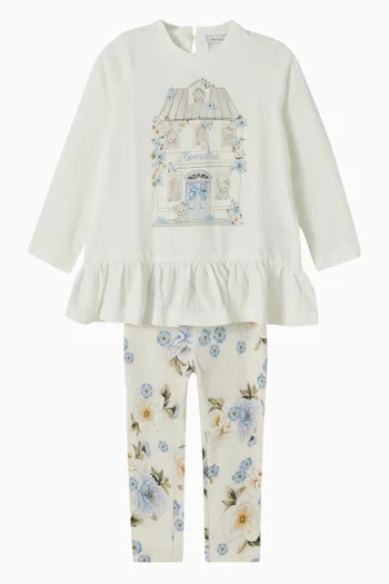 Floral-print Top & Leggings Set