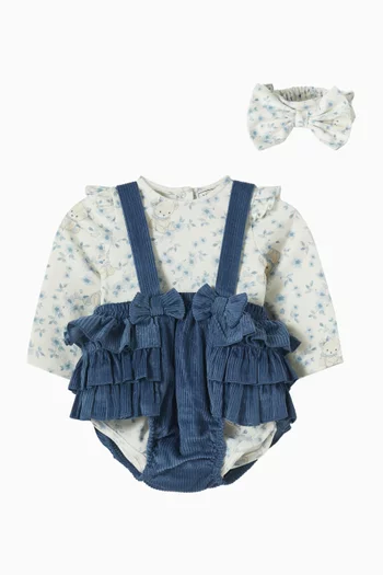 3-piece Ruffled Romper Set