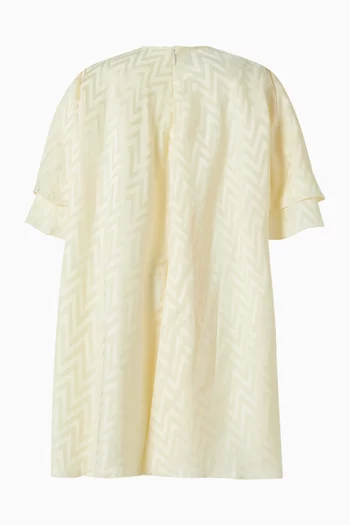 Zig Zag Print Dress in Satin