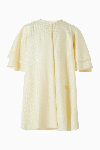 Zig Zag Print Dress in Satin