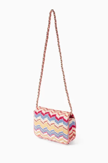 Crochet Knit Shoulder Bag in Cotton