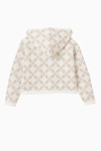 كنزة بغطاء رأس بشعار الماركة