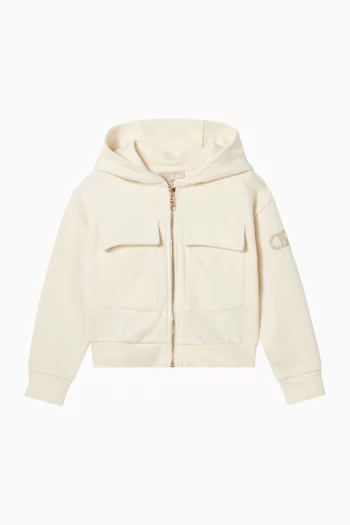 كنزة بغطاء رأس وسحّاب قطن