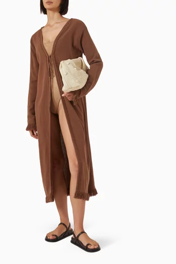 Kwen Midi Cardigan in Cotton Jute
