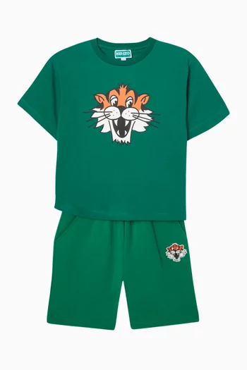 Tiger-print T-shirt in Cotton