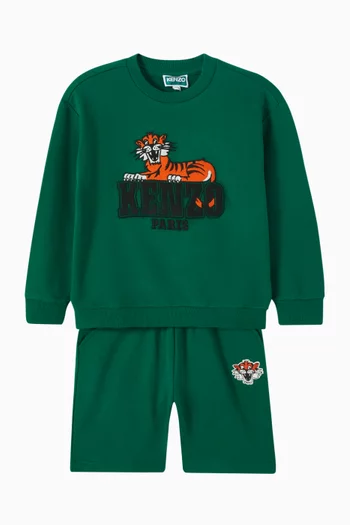 Embroidered Sweatshirt in Cotton Fleece