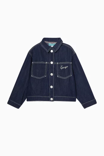 Logo Jacket in Denim