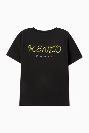 تي شيرت برقعة على شكل نمر قطن