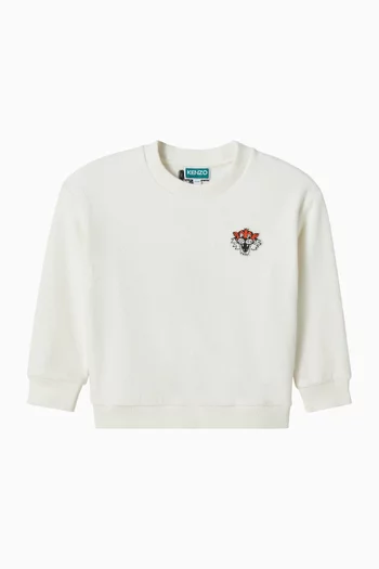 Embroidered Sweatshirt in Fleece