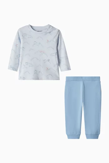 Graphic Print T-shirt & Trousers Set