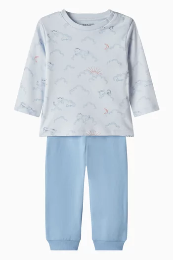 Graphic Print T-shirt & Trousers Set