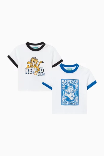 Logo T-shirt in Cotton, Pack of 2