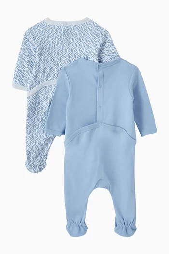 Pyjama Onesie in Cotton, Set of 2