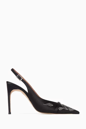 حذاء كلاسيك جاز بسير خلفي وكعب 90 مم ستان