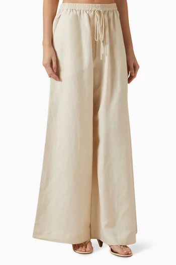 Gigi Wide-leg Pants in Linen-blend