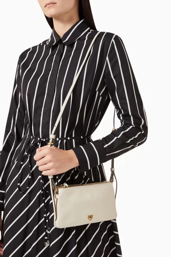 حقيبة كتف بقسمين رئيسيين ميني جلد