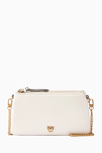 حقيبة كتف بقسمين رئيسيين ميني جلد