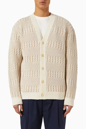 Le Cardigan Torsades Bicolore in Wool