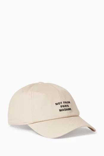 Slogan Baseball Cap in Canvas