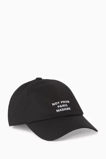 Slogan Baseball Cap in Canvas