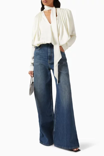Wide-leg High-waisted Jeans in Denim