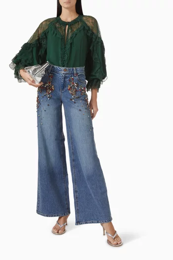 بلوزة الينا ستان ودانتيل