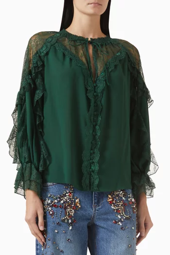 بلوزة الينا ستان ودانتيل