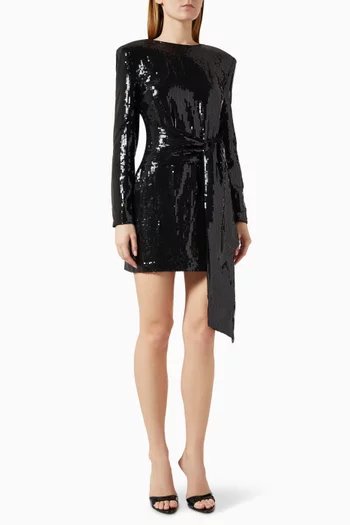 فستان كارلوتا قصير مطرز بترتر