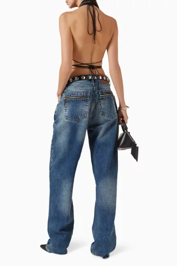 بلوزة بتصميم حمالة صدر بسحّاب دينم