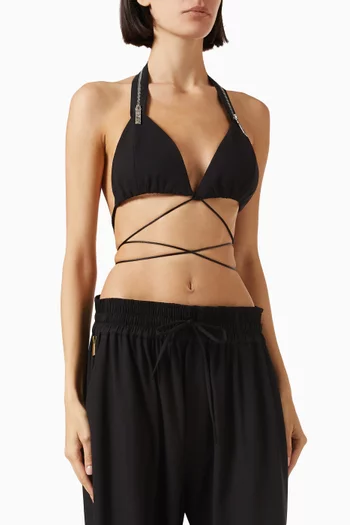 بلوزة بتصميم حمالة صدر بسحّاب كريب