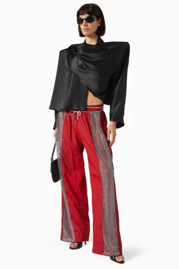 قميص بقصة فضفاضة كريب حرير