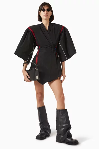 Track Kimono Dress in Taffeta