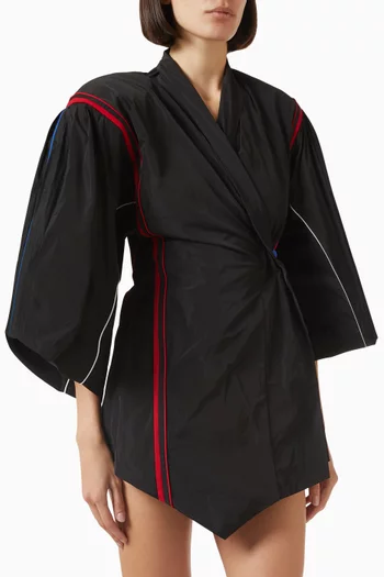 Track Kimono Dress in Taffeta