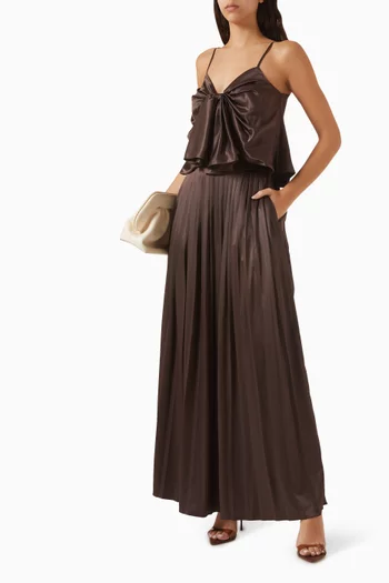 Sabrina Knot Cami Top in Satin