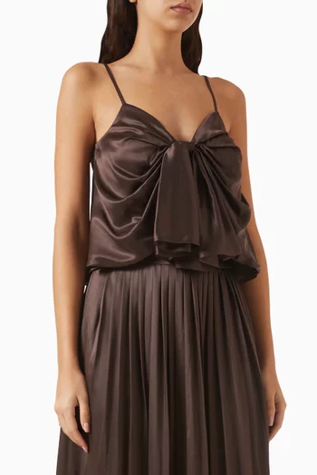 Sabrina Knot Cami Top in Satin