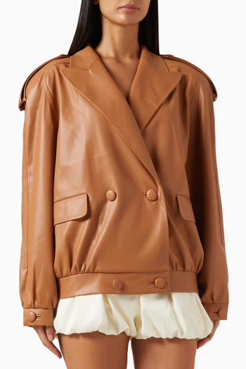 Cindy Bomber Jacket in Eco Leather