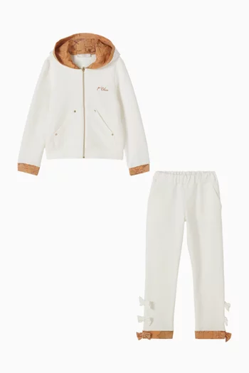 طقم بدلة رياضية بنقشة خريطة صوف قطني