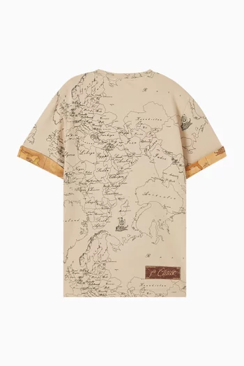 Map-print T-shirt in Cotton