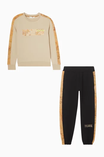 Map-trim Tracksuit Set in Cotton